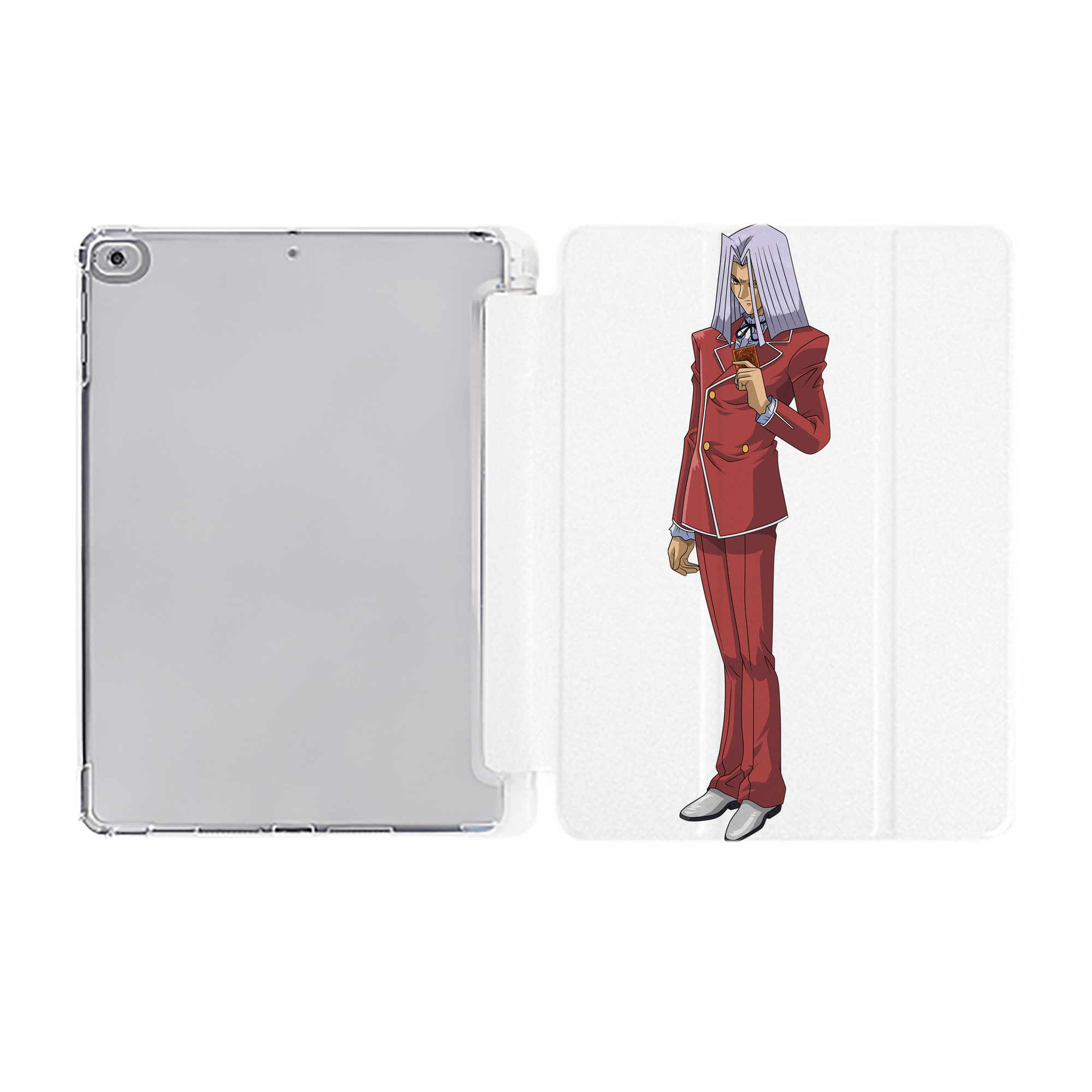 （画像用） 遊☆戯☆王 Yu-Gi-Oh! IPad ケース ペン収納付き 三つ折りスタンド PUレザー×シリコン 対応機種9.5/10.5/10.9インチ
